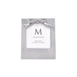 Mariposa 4x4 Frame Bow – elegant silver-plated picture frame with bow detail, perfect keepsake gift. Available at Be Charmed