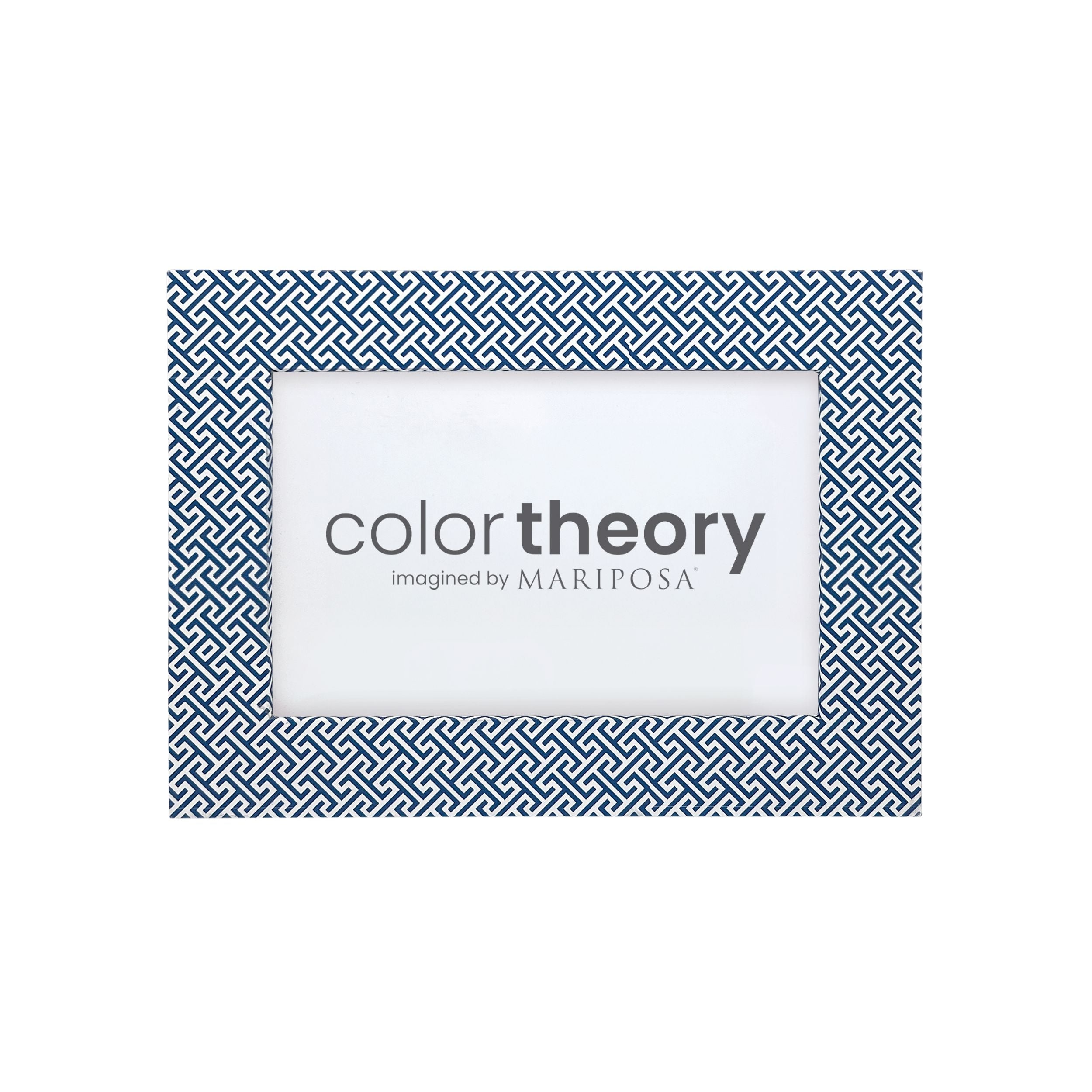 Mariposa 4x6 Frame Double Sided Fretwork Denim Blue – elegant photo frame with modern design, perfect for keepsakes. Available at Be Charmed