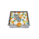 Decorative napkin box with pineapple design on a white background. Available at Be Charmed