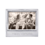 Mariposa Beaded 4x6 Frame Happy Memories – elegant silver photo frame, perfect for keepsakes. Available at Be Charmed
