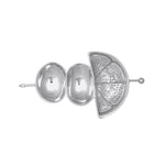 Silver garnish dish design on a white background. Available at Be Charmed