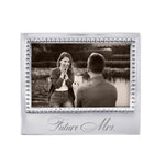 Mariposa Beaded 4x6 Frame engraved “Future Mrs.” handcrafted from recycled aluminum, perfect bridal gift available at Be Charmed.