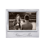 Mariposa Beaded 4x6 Frame engraved “Future Mrs.” handcrafted from recycled aluminum, perfect bridal gift available at Be Charmed.