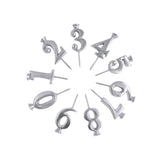 A set of 10 aluminum candle holders with numbers 1-10 printed on them, displayed in a circular pattern. Available at Be Charmed