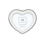 Mariposa Signature Heart Frame – White, elegant handcrafted heart-shaped photo frame. Available at Be Charmed.