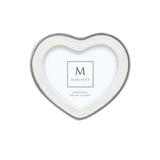 Mariposa Signature Heart Frame – White, elegant handcrafted heart-shaped photo frame. Available at Be Charmed.