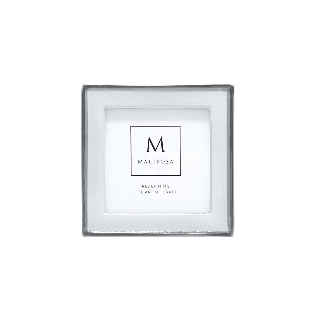 Mariposa Signature 4x4 Frame – White, elegant handcrafted photo frame for displaying photos or small artwork. Available at Be Charmed.