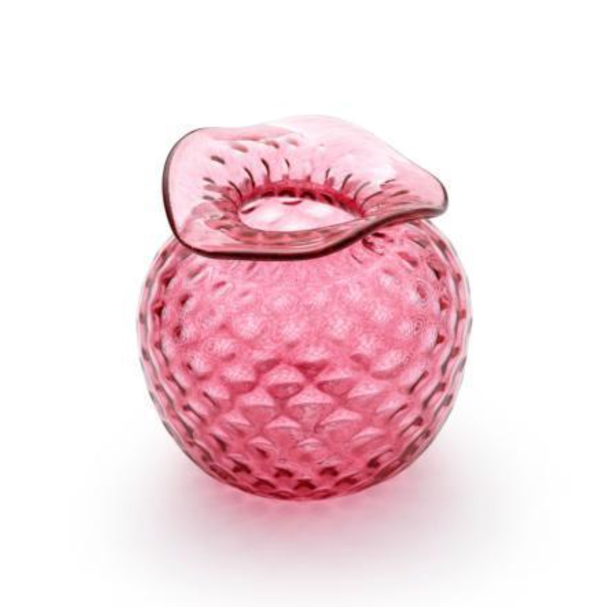 Mariposa Textured Bud Vase in Pink Pineapple color, handcrafted glass vase for small floral arrangements available at Be Charmed.
