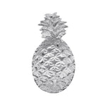 Clear glass pineapple-shaped sauce dish on a white background. Available at Be Charmed