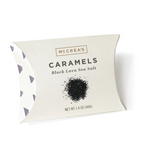 Individually wrapped caramels in a pillow box with 'McCrea's Candies Black Lava Sea Salt' printed on the label. Available at Be Charmed