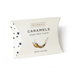 Individually wrapped caramels in a pillow box with 'McCrea's Candies Single Malt Scotch' branding and a net weight of 1.4 oz (397g). Available at Be Charmed