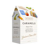 Mccrea's Caramels Flavor Trio packaging on a white background. Available at Be Charmed