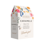 Mccrea's Caramels packaging with floral design on a white background. Available at Be Charmed