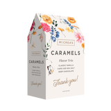 Mccrea's Caramels packaging with floral design on a white background. Available at Be Charmed