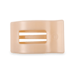 Medium Almond Beige Flat Rectangle Hair Clip with bendable teeth, sleek and secure hold—available at Be Charmed.