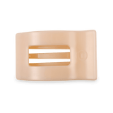 Medium Almond Beige Flat Rectangle Hair Clip with bendable teeth, sleek and secure hold—available at Be Charmed.