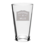 Millis Glassware - Entering Millis EST. 1657 Pint Glass