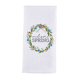 Mud Pie - Waffle Towel - Welcome Easter