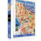 New York Puzzle Co Beachgoing 1000 Piece Puzzle – colorful beach scene jigsaw, perfect for family fun or gifting. Available at Be Charmed