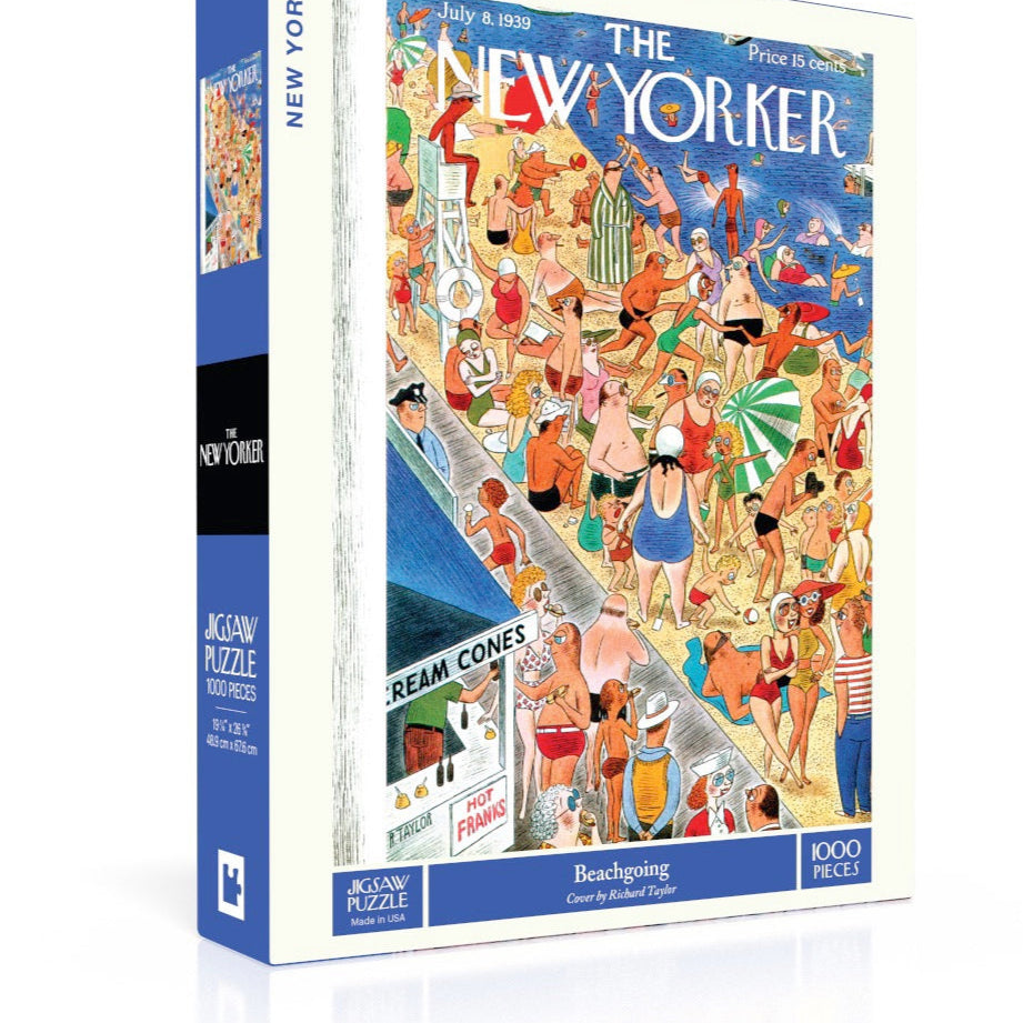 New York Puzzle Co Beachgoing 1000 Piece Puzzle – colorful beach scene jigsaw, perfect for family fun or gifting. Available at Be Charmed