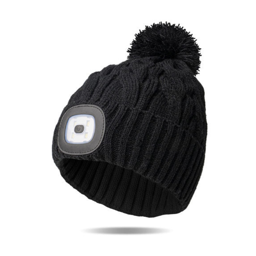 Night Scope Pom Hat Black