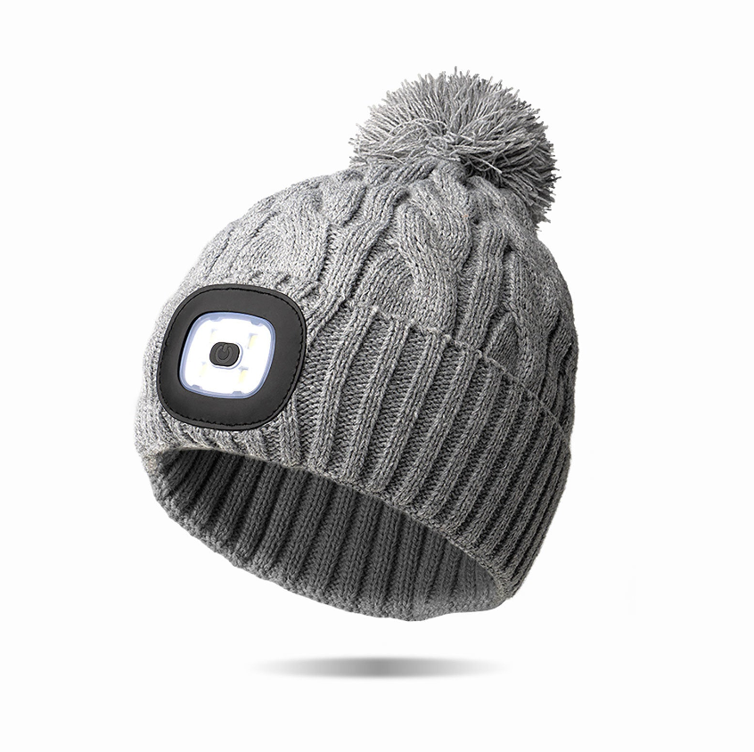 Night Scope Pom Hat Grey