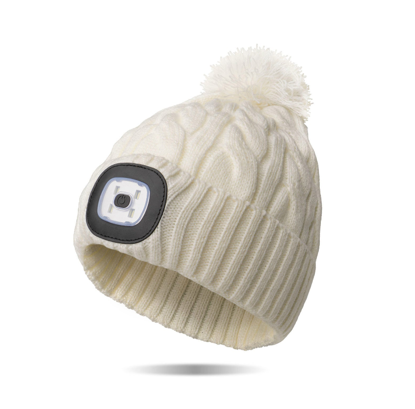Night Scope Pom Hat White