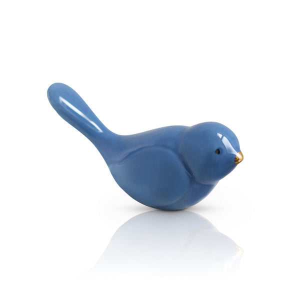 Nora Fleming Bluebird of Happiness Mini Charm – Hand-painted ceramic bluebird accent for serveware, available at Be Charmed