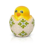 A yellow and green floral-patterned mini charm designed to resemble a duck in an egg-shaped container. Available at Be Charmed