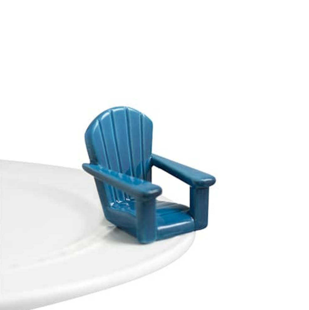 Nora Fleming "Chillin' Chair" Mini Charm – Hand-painted ceramic Adirondack chair accent for serveware, available at Be Charmed