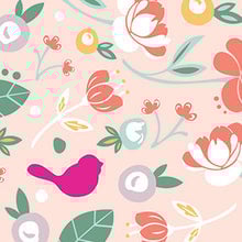 Nora Fleming Hummingbird cocktail napkins with colorful floral design, perfect for entertaining and gifting. Available at Be Charmed