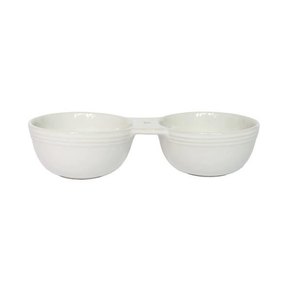 Nora Fleming Double Dipper ceramic serveware bowl set, perfect for entertaining, snacks, and dips. Available at Be Charmed.