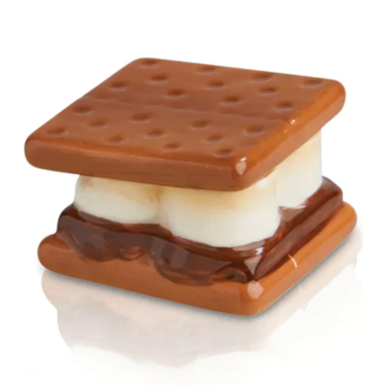 Nora Fleming "Gimme S'more" Mini Charm – Hand-painted ceramic s'mores accent for serveware, available at Be Charmed