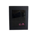 Black mini charm box with a pink logo on a white background. Available at Be Charmed