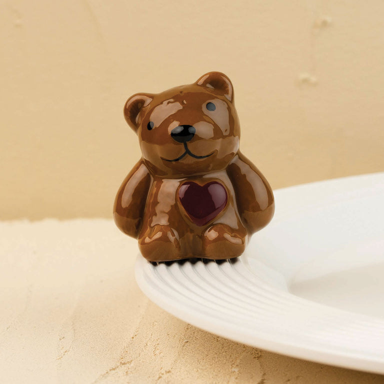 Nora Fleming Bear With Me hand-painted ceramic teddy bear platter mini insert, available at Be Charmed.