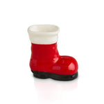 Nora Fleming “Big Guy’s Boots” Mini accent featuring Santa’s classic red boots design for Christmas platters and festive décor. Available at Be Charmed