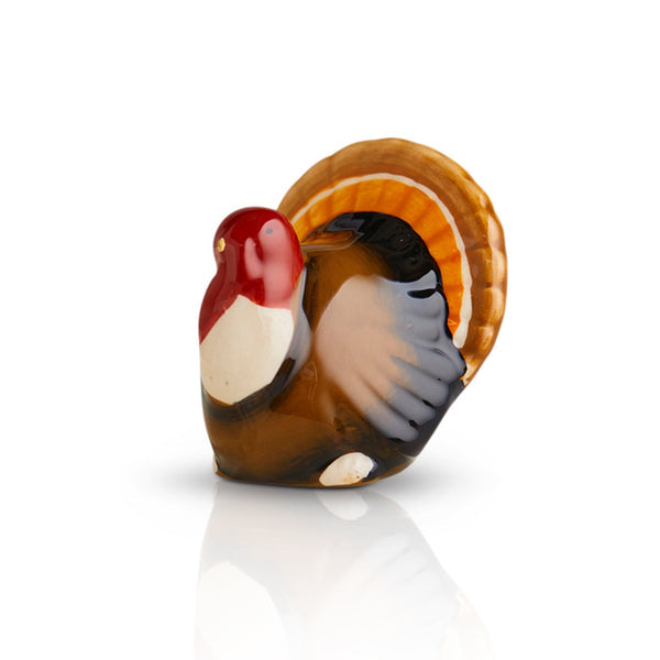 Nora Fleming Gobble Gobble! mini charm featuring a festive turkey design for Thanksgiving serveware. Available at Be Charmed.