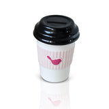 A coffee cup Nora Flelming mini with a pink and white color scheme. Available at Be Charmed
