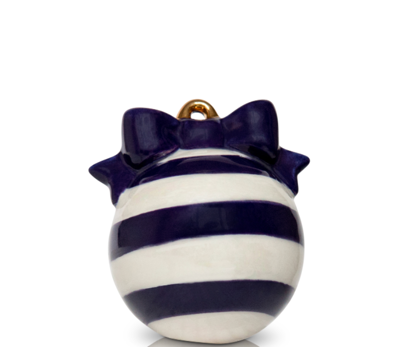 Nora Fleming Deck the Halls Blue Mini featuring festive blue holiday ornament design for seasonal décor – Available at Be Charmed