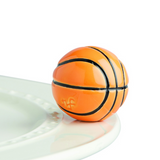 Nora Fleming Mini Hoop There It Is basketball serveware accent with hoop and ball design, perfect for sports-themed entertaining. Available at Be Charmed