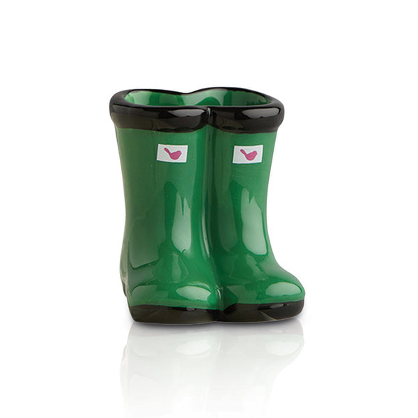 Nora Fleming Jumpin Puddles Mini featuring colorful rain boots design perfect for spring and seasonal decorating – Available at Be Charmed