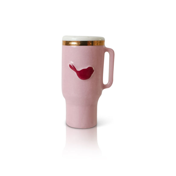 Nora Fleming Sip Happens Mini coffee cup accessory, a charming serveware accent for entertaining or everyday use. Available at Be Charmed.