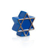 A blue and silver star of david mini dish charm. Available at Be Charmed