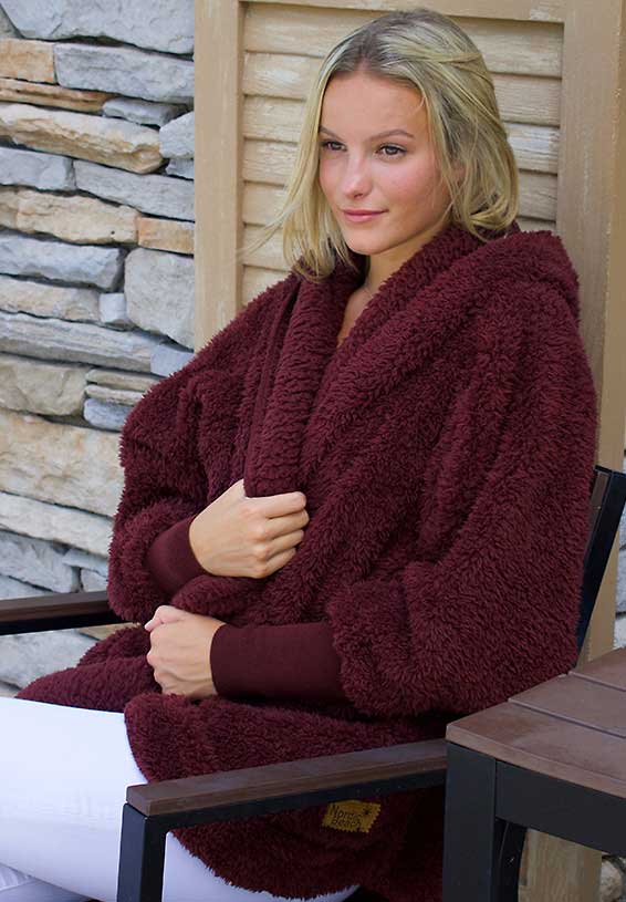 Nordic Beach Cozy Cardigan Chocolate Cherry
