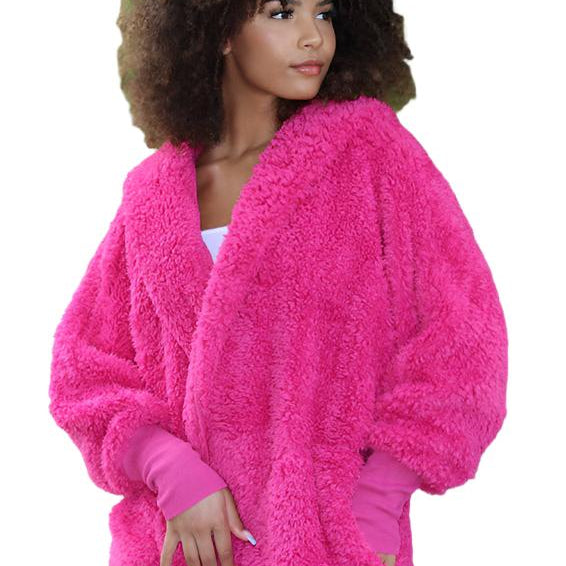Nordic Beach Cozy Cardigan Fushia Dreamn