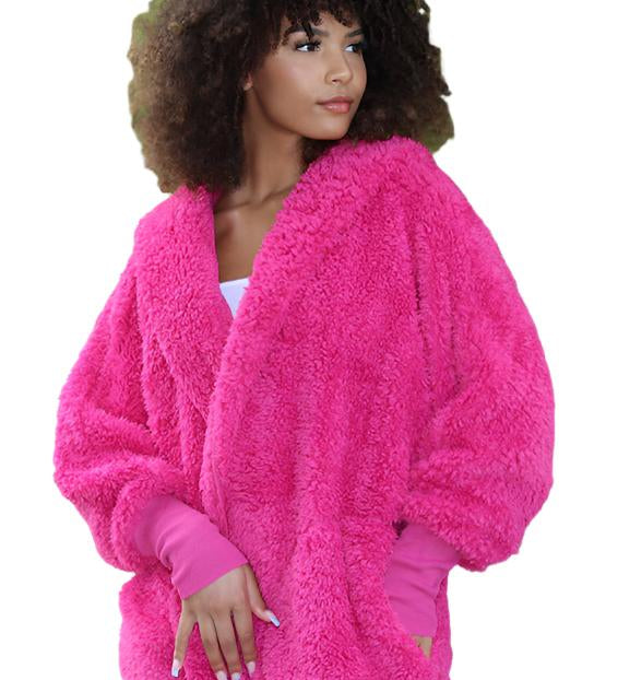 Nordic Beach Cozy Cardigan Fushia Dreamn