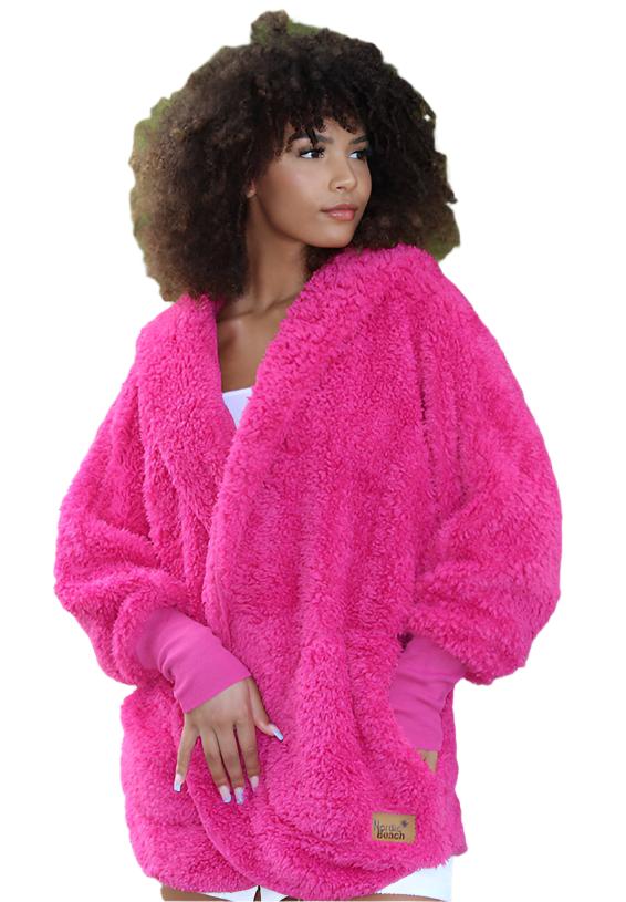 Nordic Beach Cozy Cardigan Fushia Dreamn