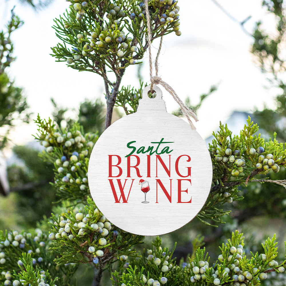 Rustic Marlin Ornament Santa Bring Wine