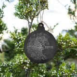 Rustic Marlin - Ornament - Charcoal Boston City Grid