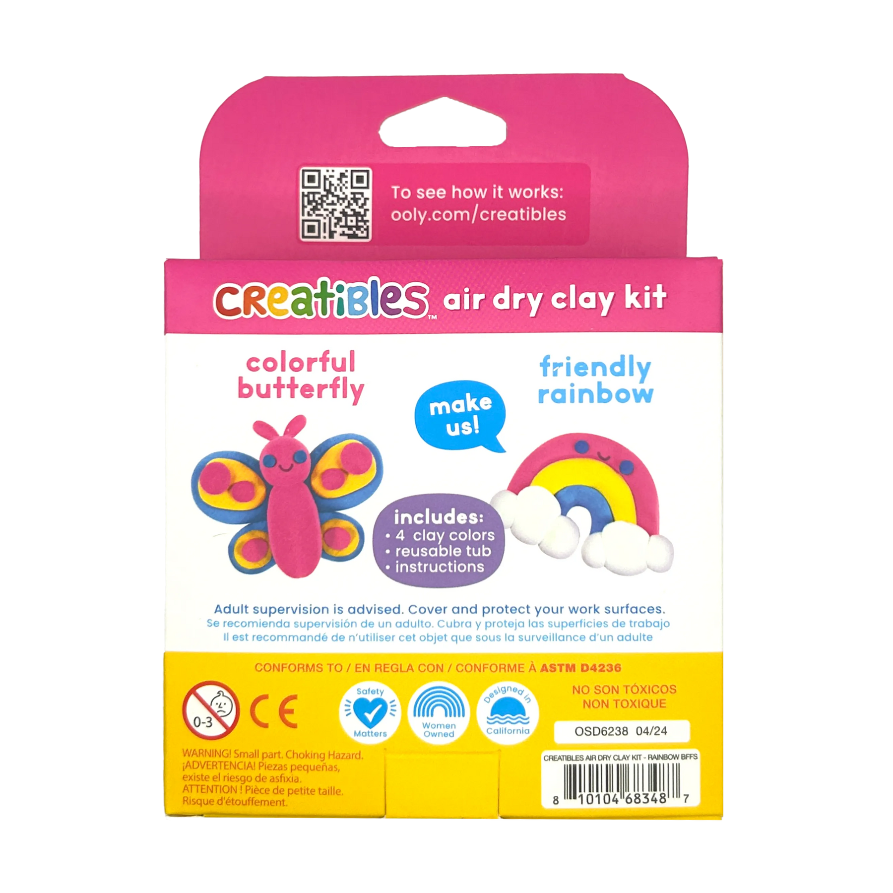 OOLY - Creatibles: Air Dry Clay BFFs Kit - Rainbow BFFs